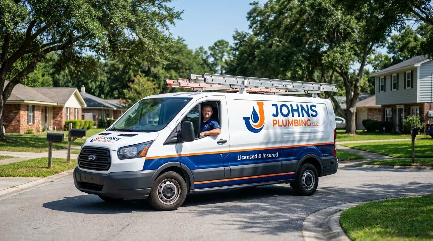 Johns Plumbing LLC service van in Taylor, NE